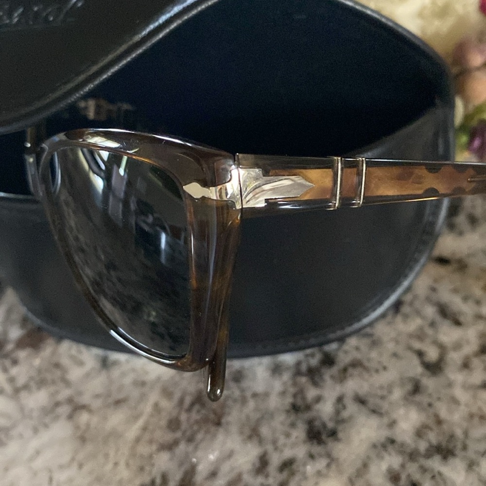 PERSOL DARK BROWN TORTOISE HAND MADE IN ITALY SUNGLASSES - Picture 11 of 11